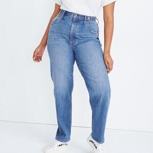Madewell Tab-Waist Highest-Rise Straight Jeans in Delafield Wash